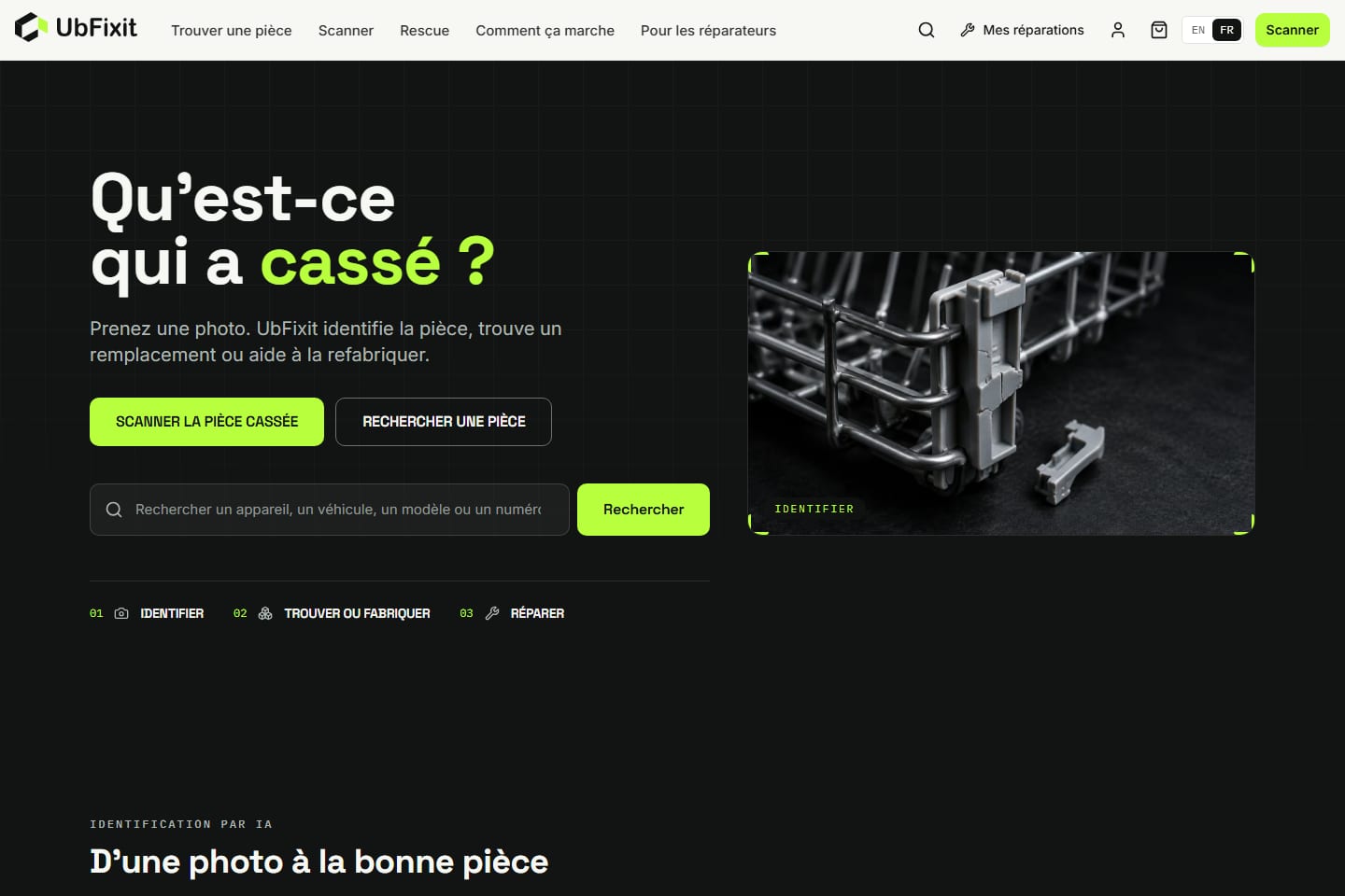 UbFixit — la pièce cassée identifiée par IA